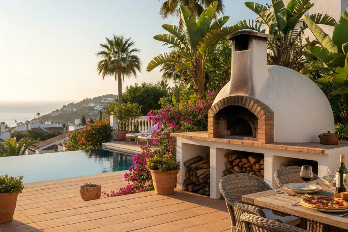 Pizza Ovens setup on a Mediterranean terrace in Benalmádena, Costa del Sol