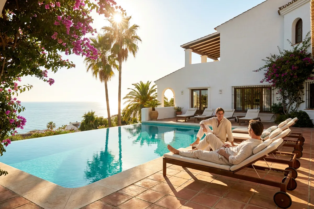 Swimming Pools setup on a Mediterranean terrace in Benalmádena, Costa del Sol