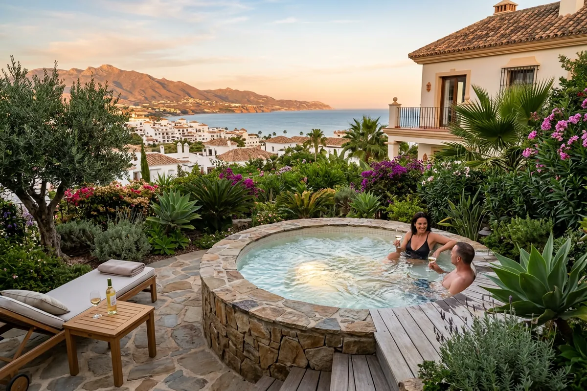 Hot Tubs & Swim Spas setup on a Mediterranean terrace in Estepona, Costa del Sol