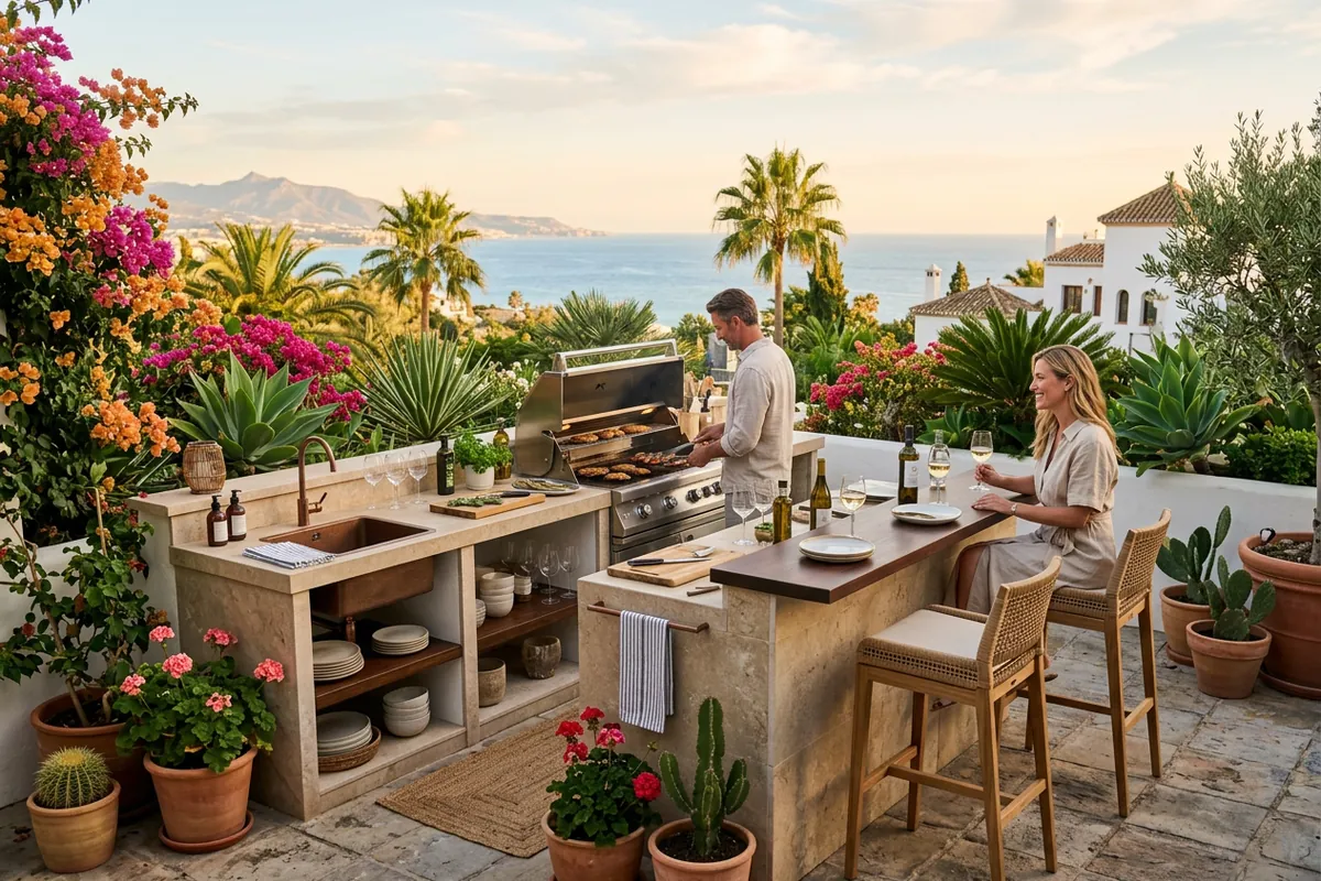 Outdoor Kitchens setup on a Mediterranean terrace in Estepona, Costa del Sol