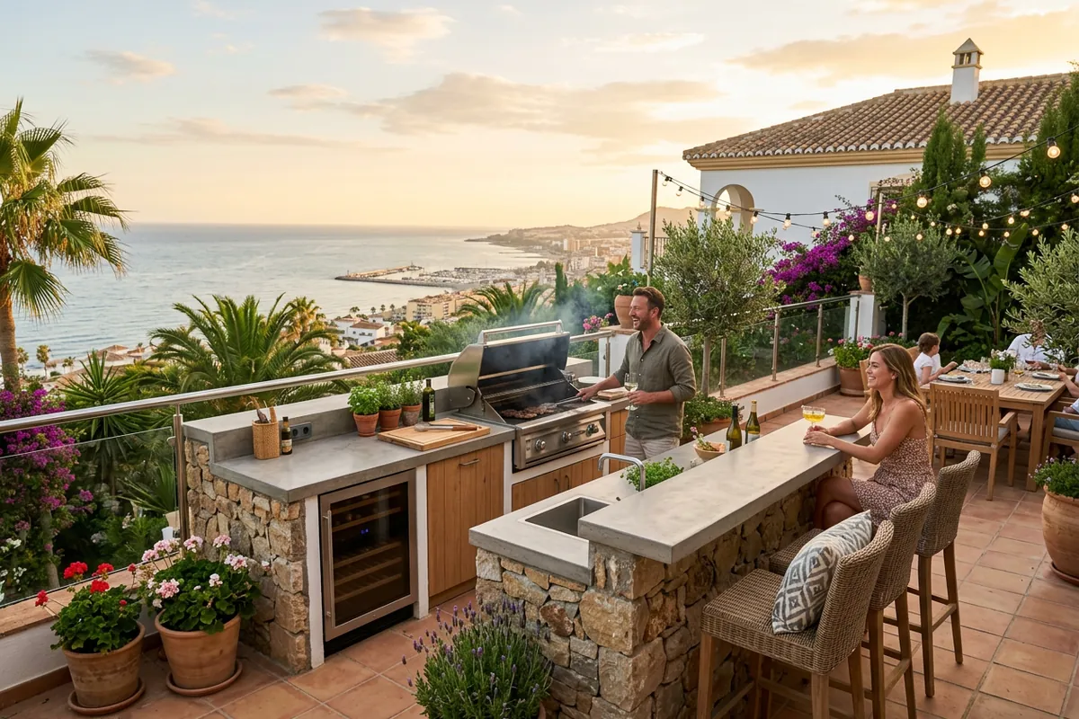 Outdoor Kitchens setup on a Mediterranean terrace in Fuengirola, Costa del Sol