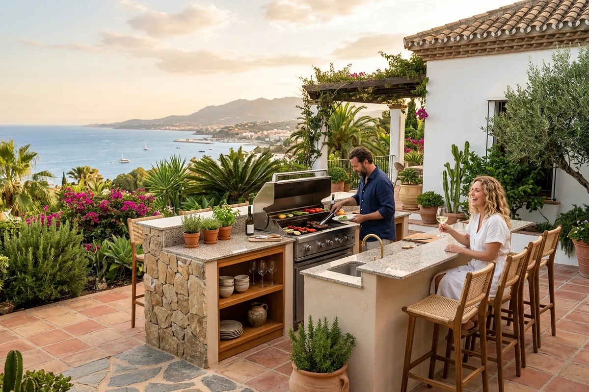 Outdoor Kitchens setup on a Mediterranean terrace in Málaga, Costa del Sol