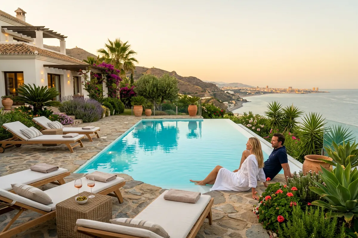 Swimming Pools setup on a Mediterranean terrace in Málaga, Costa del Sol