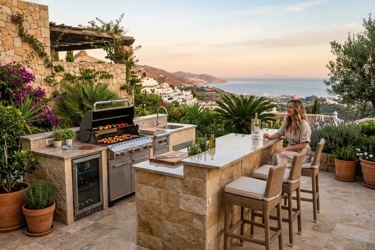 Outdoor Kitchens setup on a Mediterranean terrace in Mijas, Costa del Sol