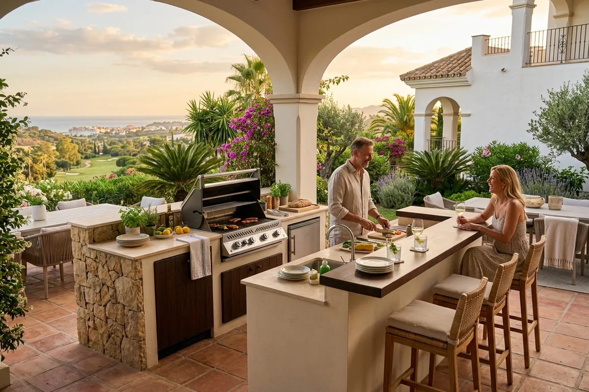 Outdoor Kitchens setup on a Mediterranean terrace in Nueva Andalucía, Costa del Sol
