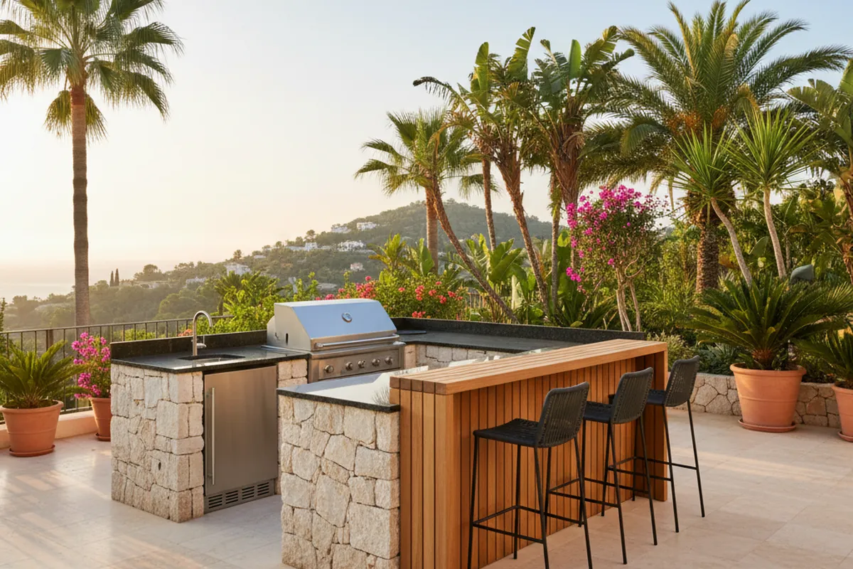 Outdoor Kitchens setup on a Mediterranean terrace in San Pedro de Alcántara, Costa del Sol