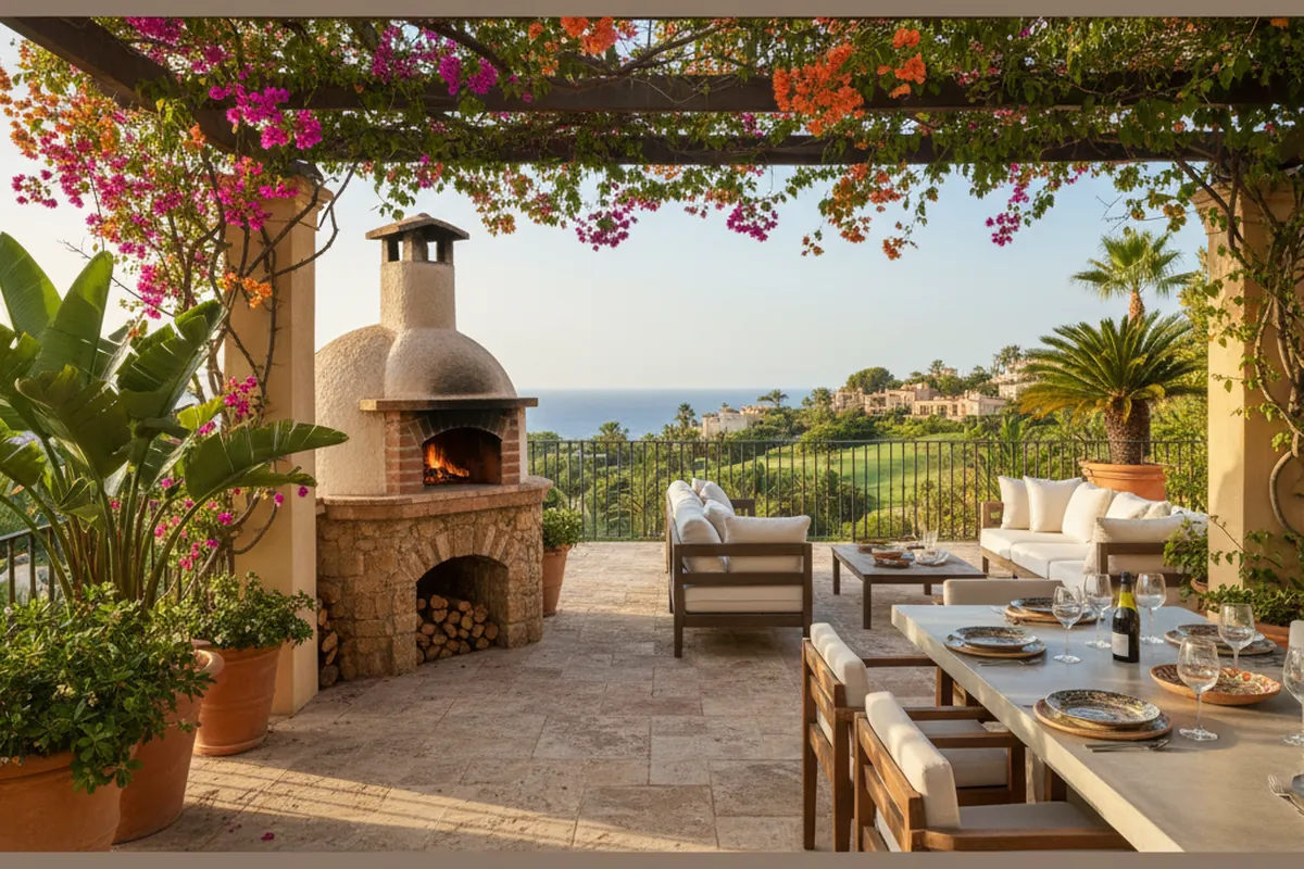 Pizza Ovens setup on a Mediterranean terrace in San Pedro de Alcántara, Costa del Sol