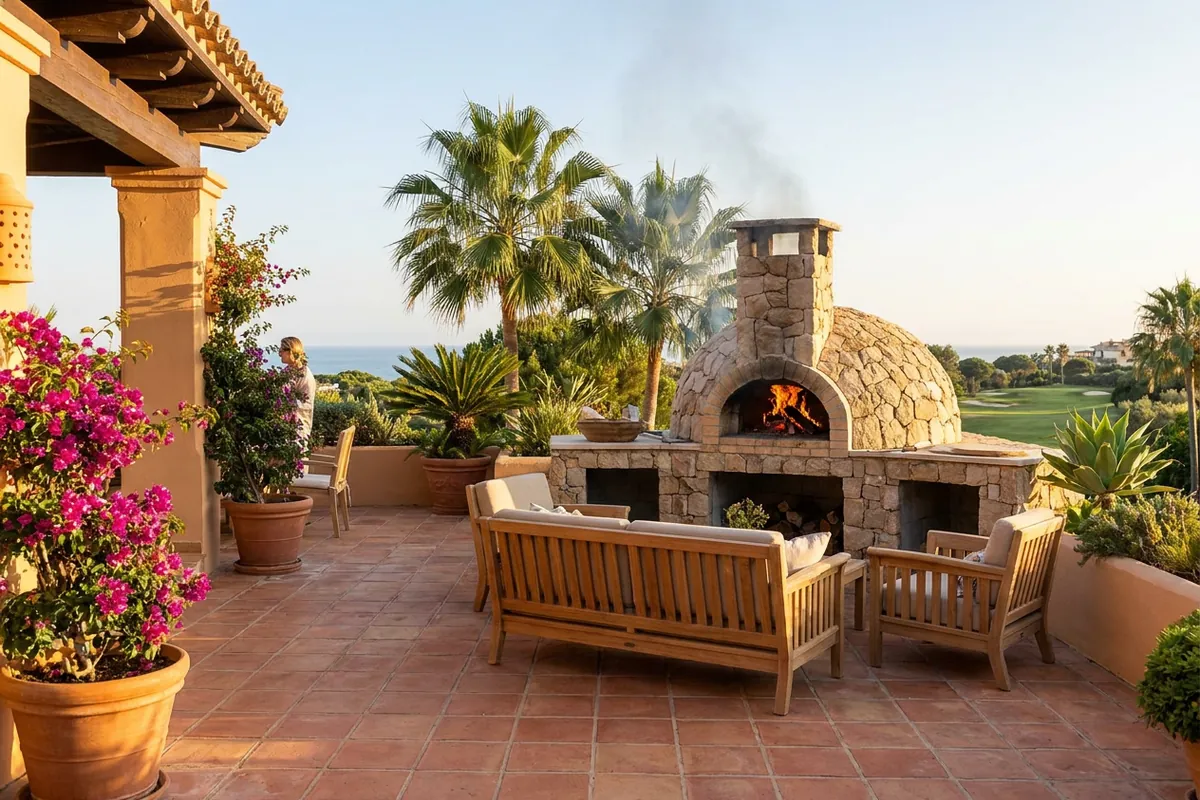 Pizza Ovens setup on a Mediterranean terrace in Sotogrande, Costa del Sol