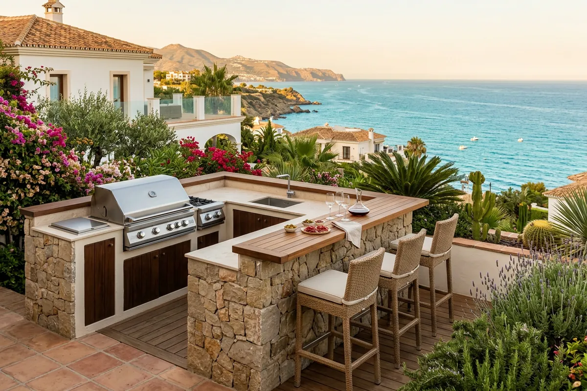 Outdoor Kitchens setup on a Mediterranean terrace in Torremolinos, Costa del Sol